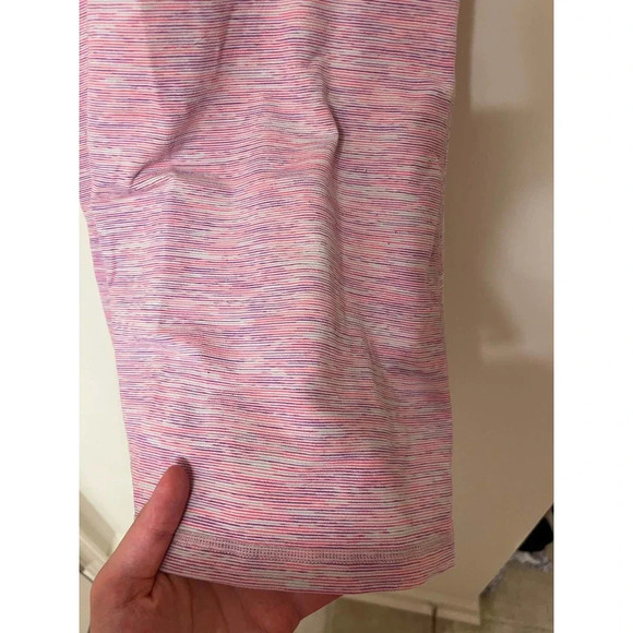 LULULEMON womens 6 light purple space dye power Y luon tank top built in bra - Picture 2 of 4